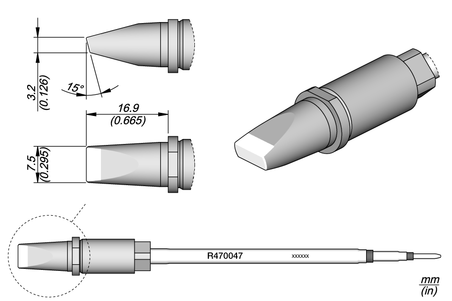 R470047 - Chisel Cartridge 7.5 x 3.2